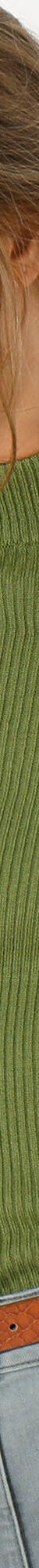 Pull col montant manches courtes, maille côtelée (vert olive) Pull col montant manches courtes, maille côtelée (vert olive)